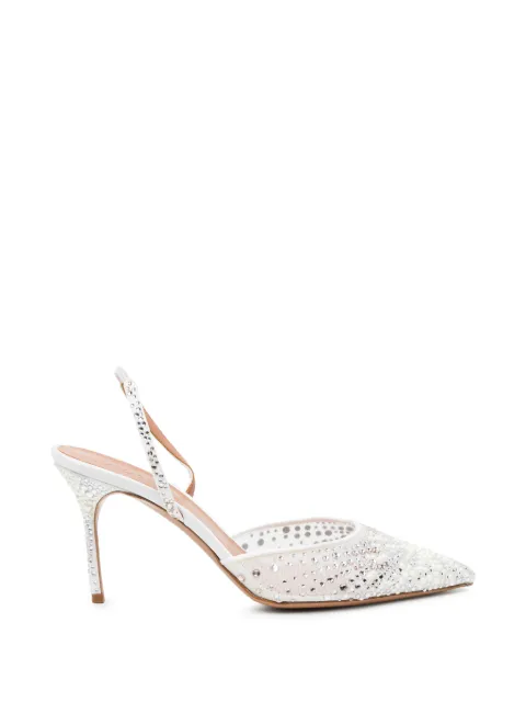 Gedebe 85mm crystal-embellished mesh pumps