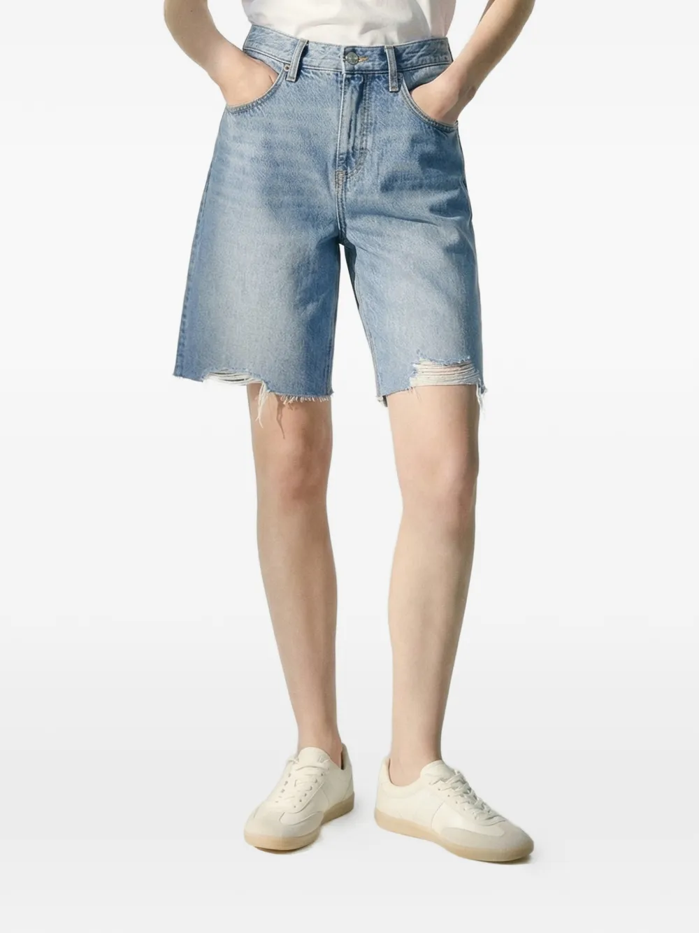 Hey Joanie Coastal Breeze 90's gerafelde shorts Blauw