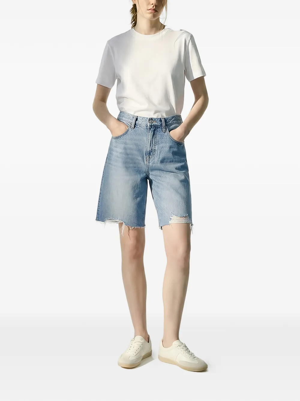 Hey Joanie Coastal Breeze 90's gerafelde shorts Blauw