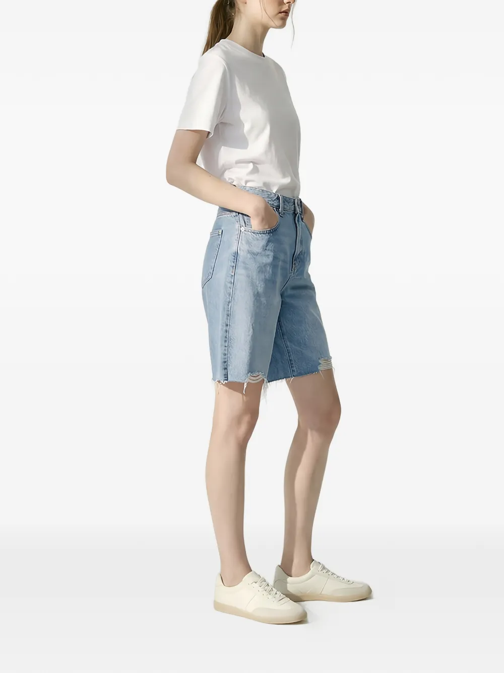 Hey Joanie Coastal Breeze 90's gerafelde shorts Blauw