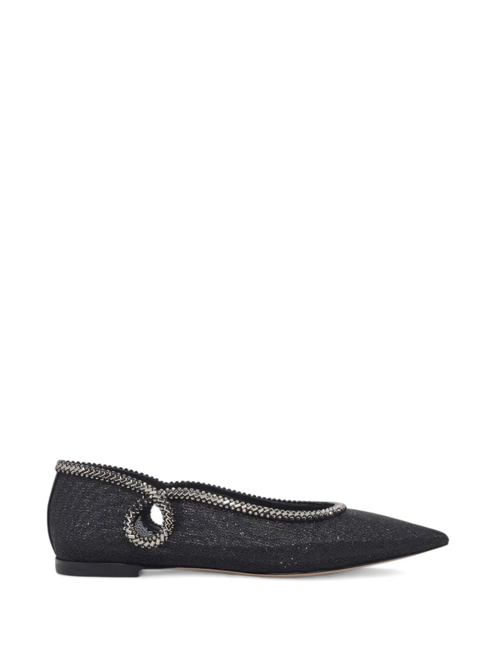 Casadei Josephine chain-trim pointed-toe ballet flats - Nero
