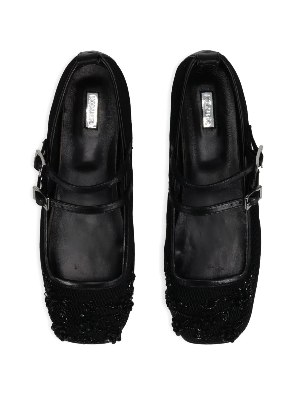 Nodaleto Mesh loafers verfraaid met kralen Zwart