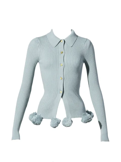 Conner Ives pom-pom ribbed-knit cardigan