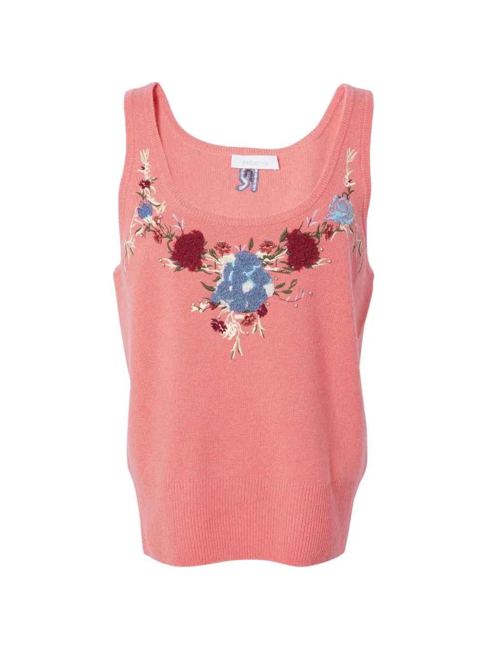 Rabanne floral-embroidered sleeveless sweater - Rosa