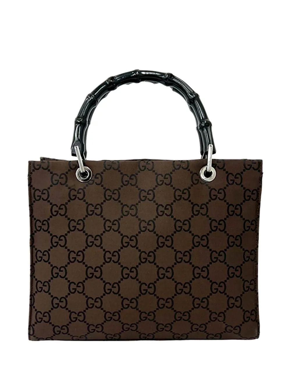 Gucci Pre-Owned 20th Century GG Nylon Bamboo satchel - Marrone