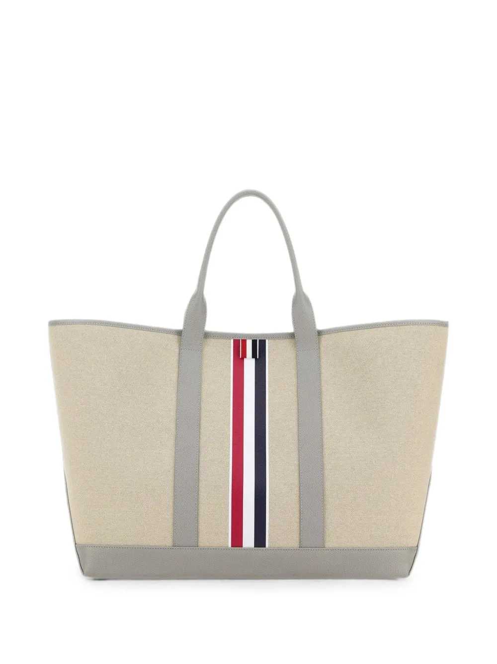 Thom Browne medium RWB stripe cotton tote bag - Toni neutri