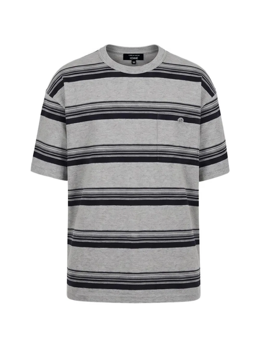 Comme des Garçons Homme striped-print chest-pocket T-shirt - Grigio