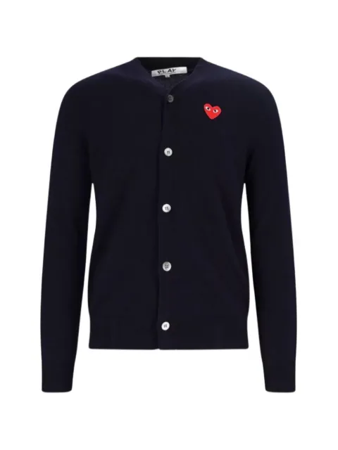 Comme Des Garçons heart-patch V-neck cardigan