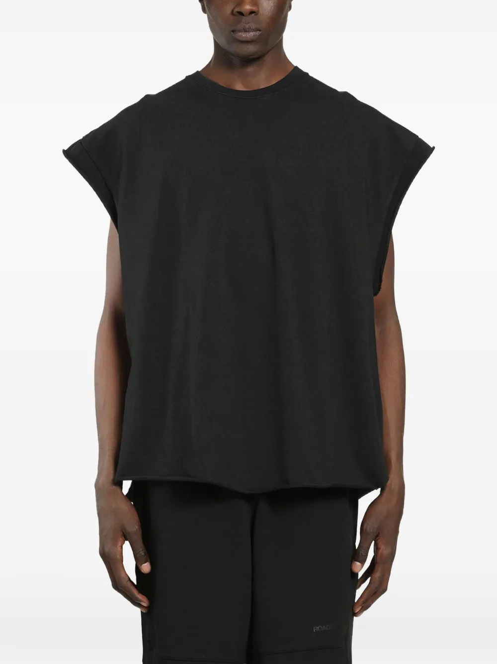 Roadless raw-edge sleeveless T-shirt - Schwarz