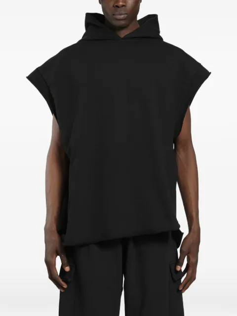 Roadless sleeveless cotton hoodie