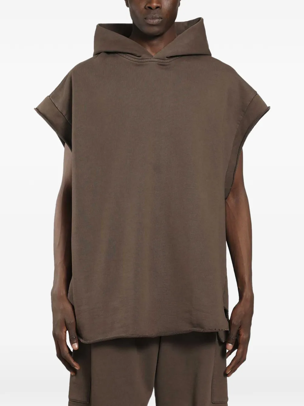 Roadless sleeveless jersey hoodie - Braun