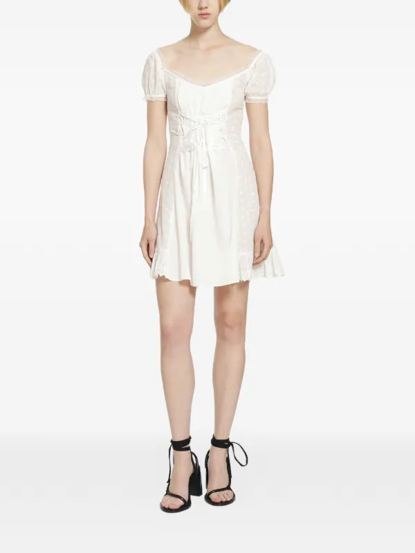 DAISY lace-trim corset-style Mini Dress | White | FARFETCH HK DAISY lace-trim corset-style Mini Dress | White | FARFETCH HK