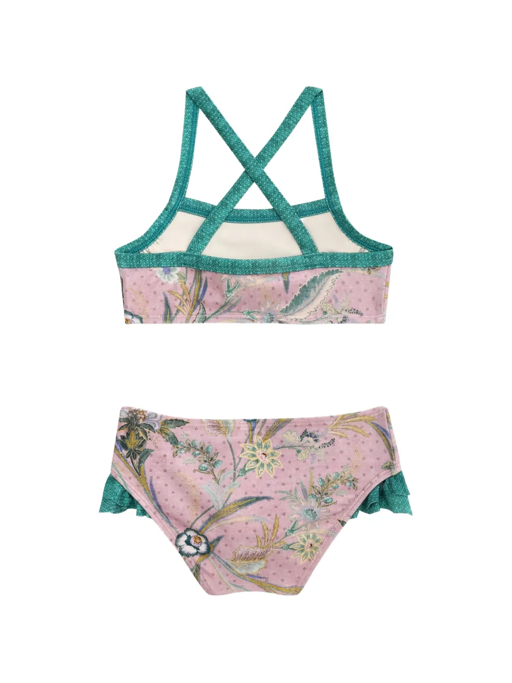 ZIMMERMANN Kids Indra bikini met bloemenprint en ruches Roze