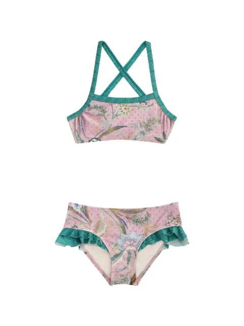 ZIMMERMANN Kids Indra floral-print ruffled bikini