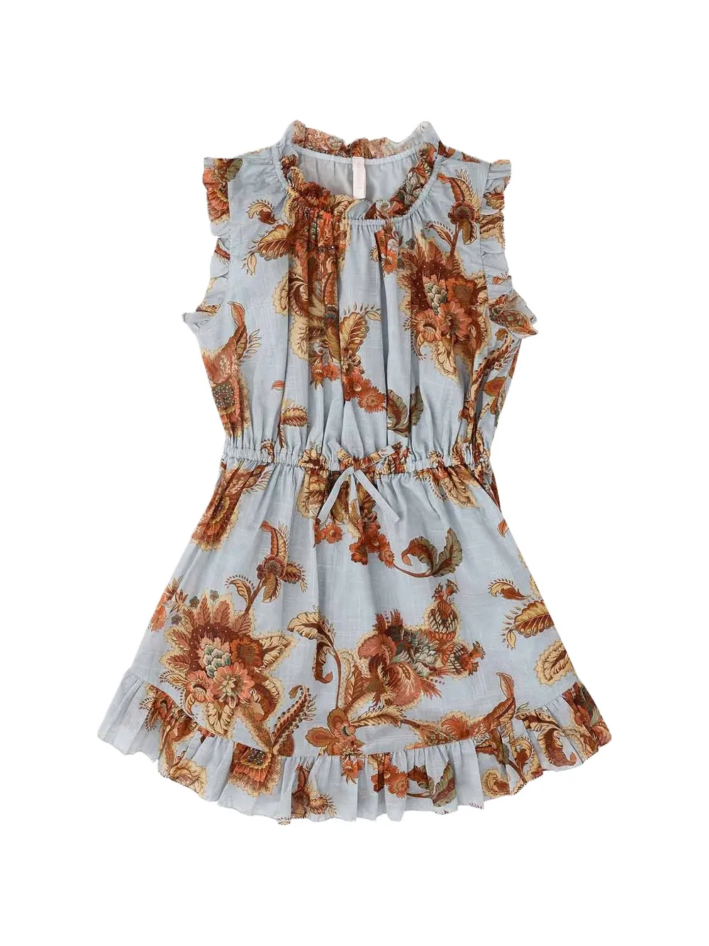 ZIMMERMANN Kids Aster floral-print ruffled dress - Blue