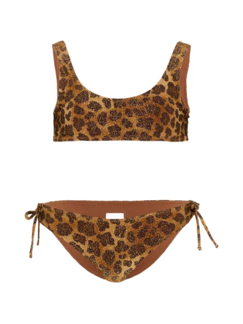MC2 Saint Barth Kids Taffy leopard-print glitter-effect bikini
