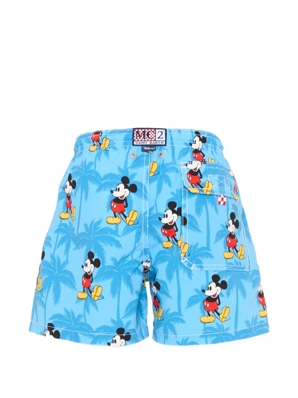 MC2 Saint Barth Kids Zwembroek met Mickey Mouse palmprint Blauw