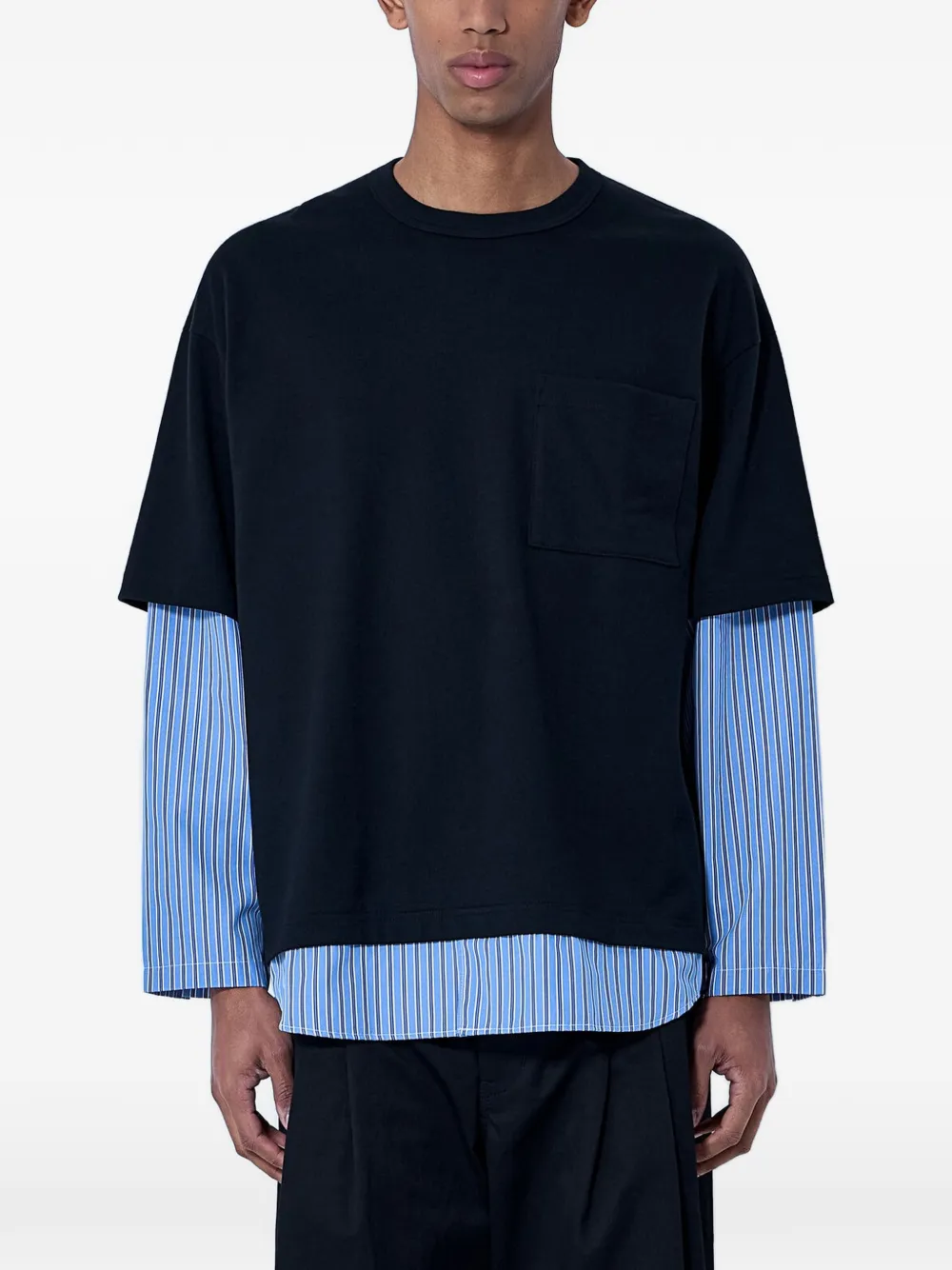 Comme des Garçons Homme layered-hem patch-pocket T-shirt - Nero