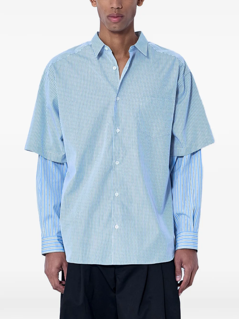 Comme des Garçons Homme striped-pattern shirt - Blu