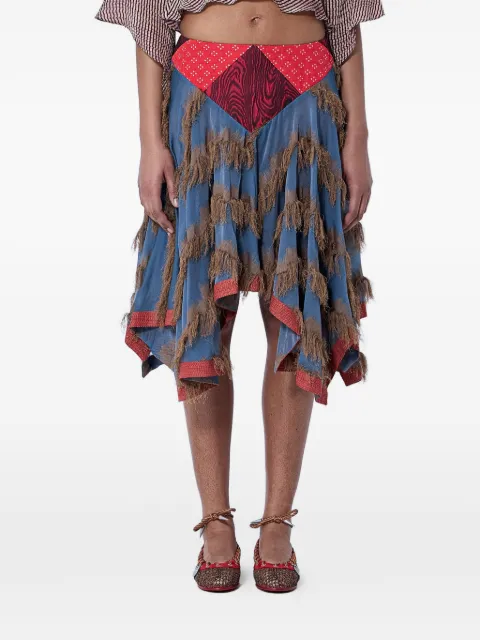 Kiko Kostadinov fringe-detail midi skirt