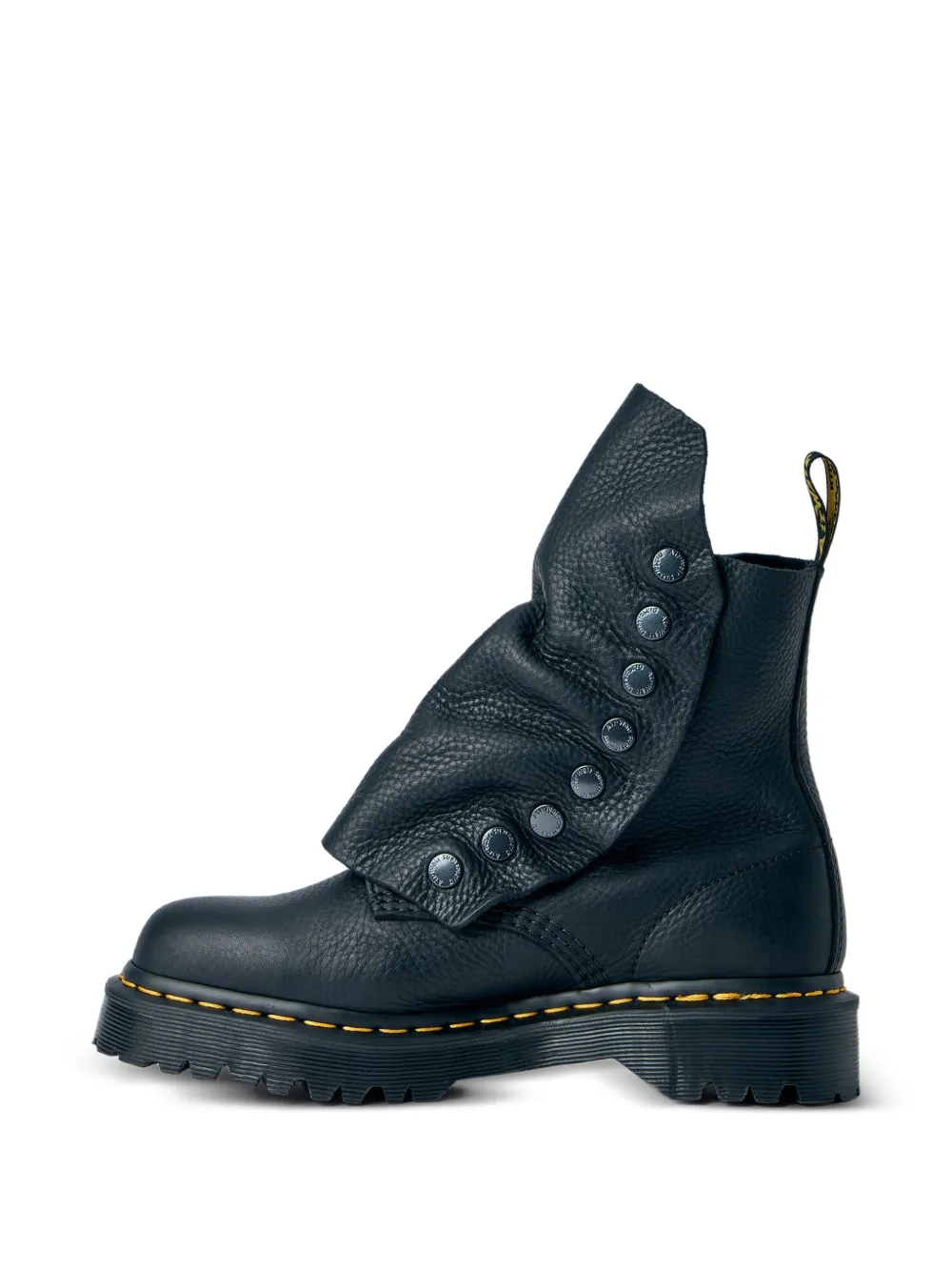 Limi Feu x Dr. Martens combat boots met knoopflap Zwart