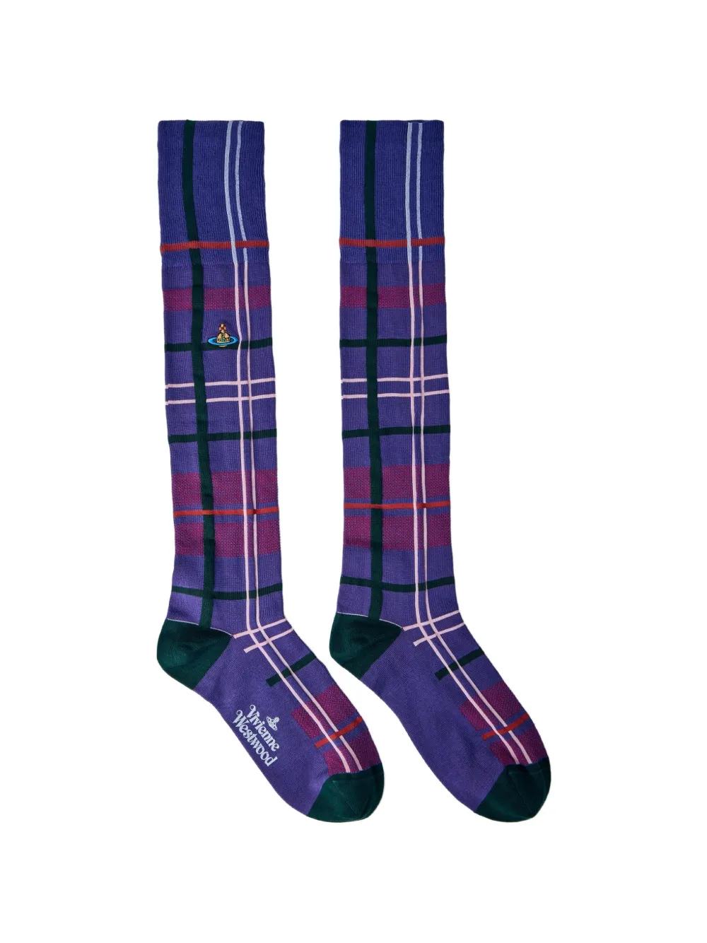 Vivienne Westwood tartan-pattern socks - Violett
