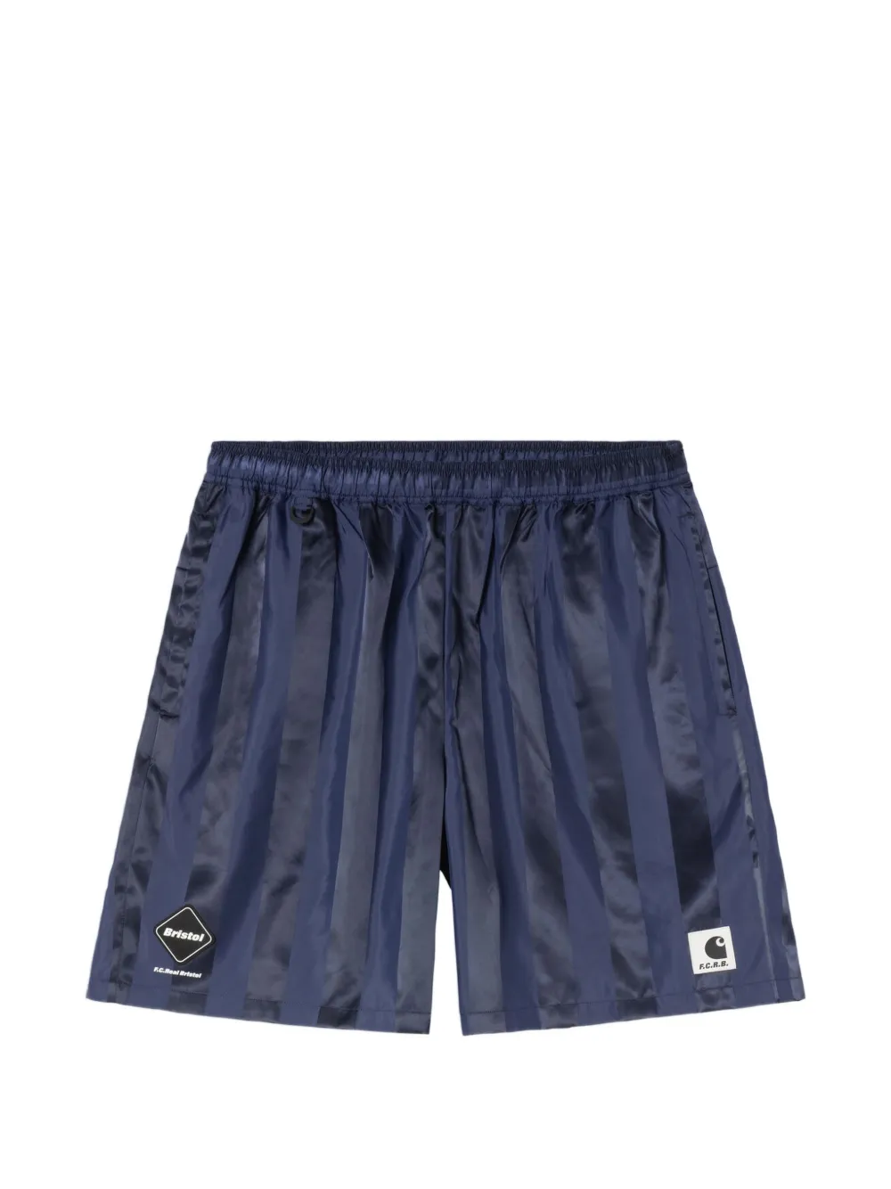 Carhartt WIP x F.C.Real Bristol striped-satin track shorts - Blau