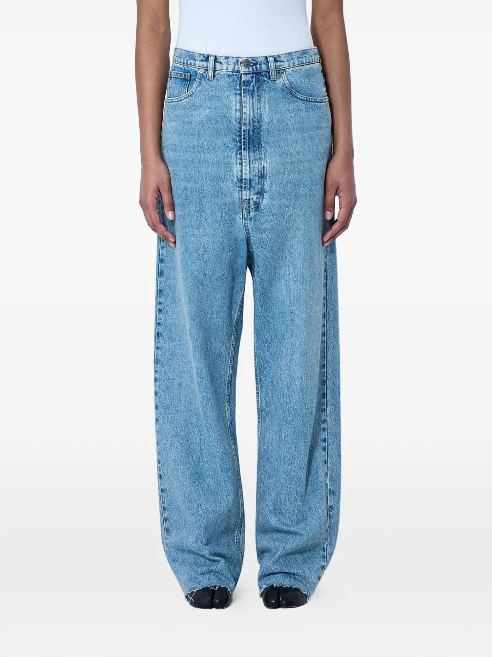 Maison Margiela whiskering-effect jeans - Blu
