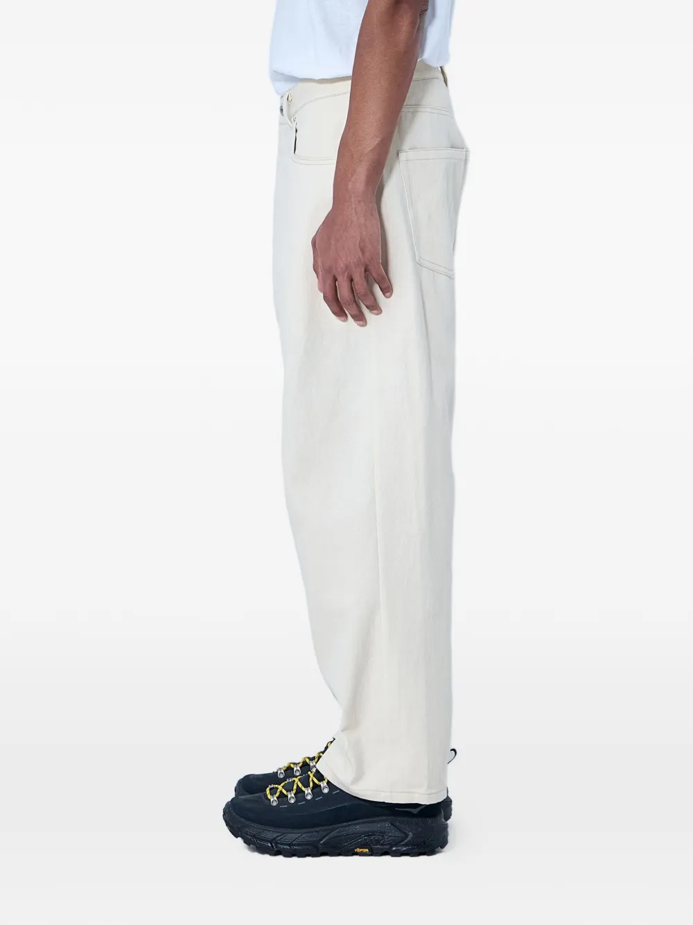 Metalwood Studio Jeans met wijde pijpen Beige