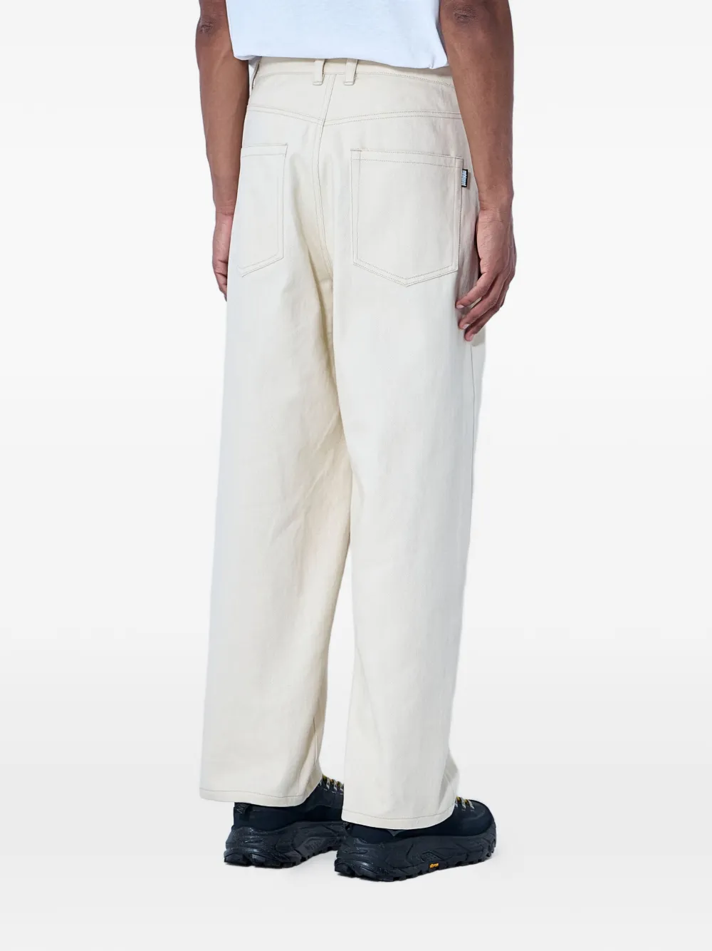 Metalwood Studio Jeans met wijde pijpen Beige