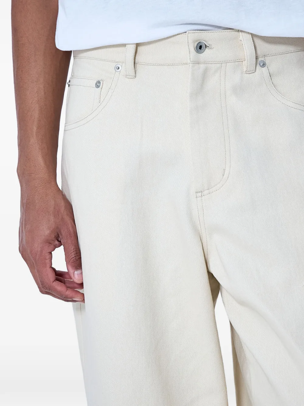 Metalwood Studio Jeans met wijde pijpen Beige
