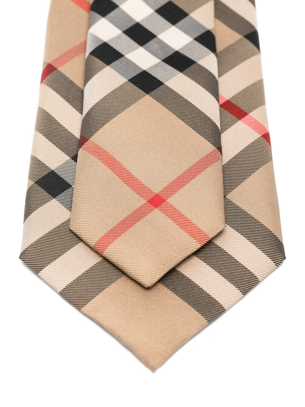 Burberry Geruite stropdas Beige