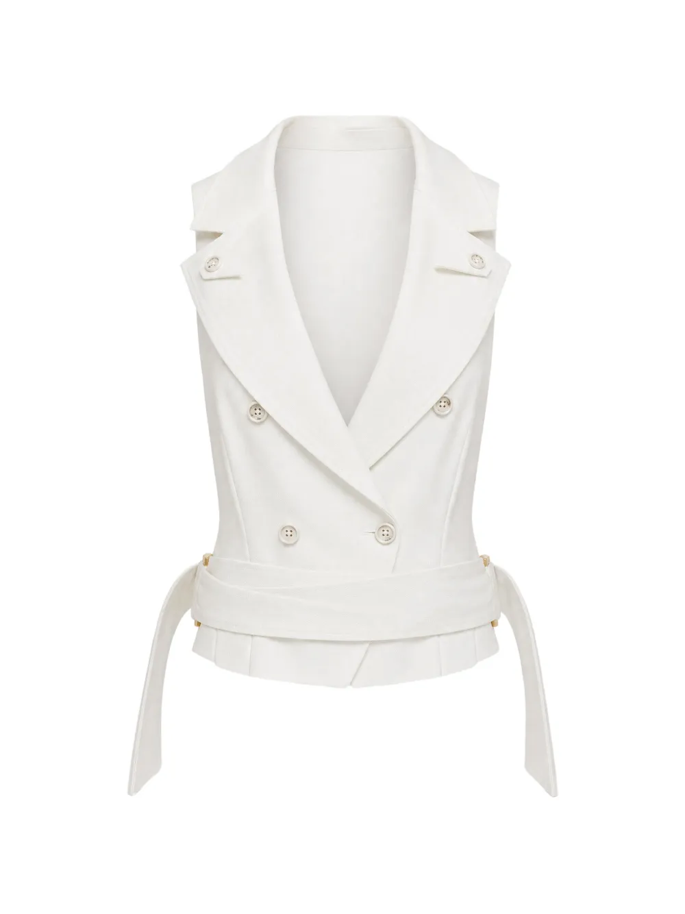 Elisabetta Franchi double-breasted belted waistcoat - Weiß