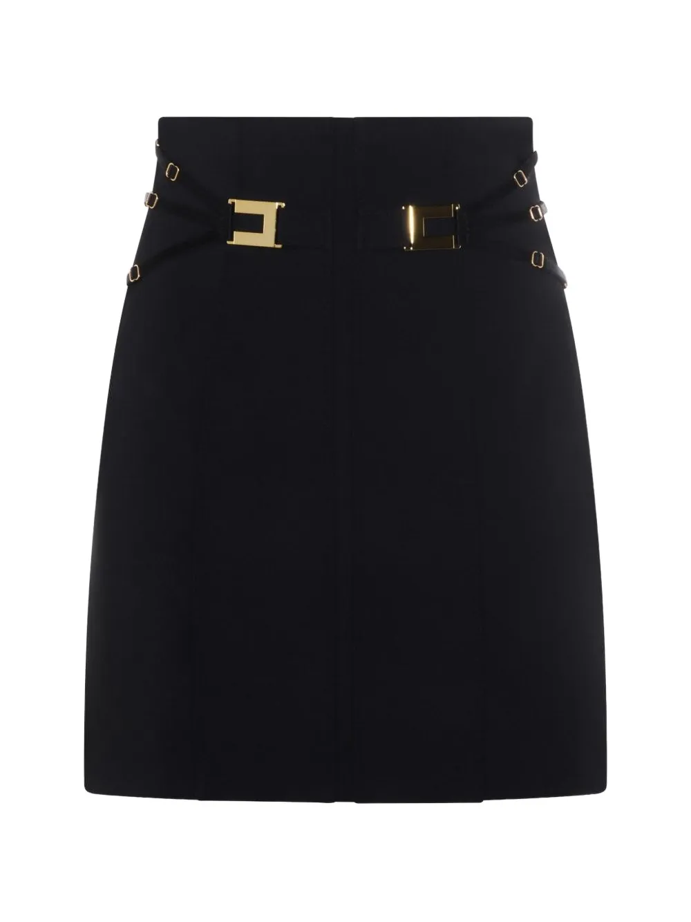 Elisabetta Franchi logo-plaque belted mini skirt - Nero