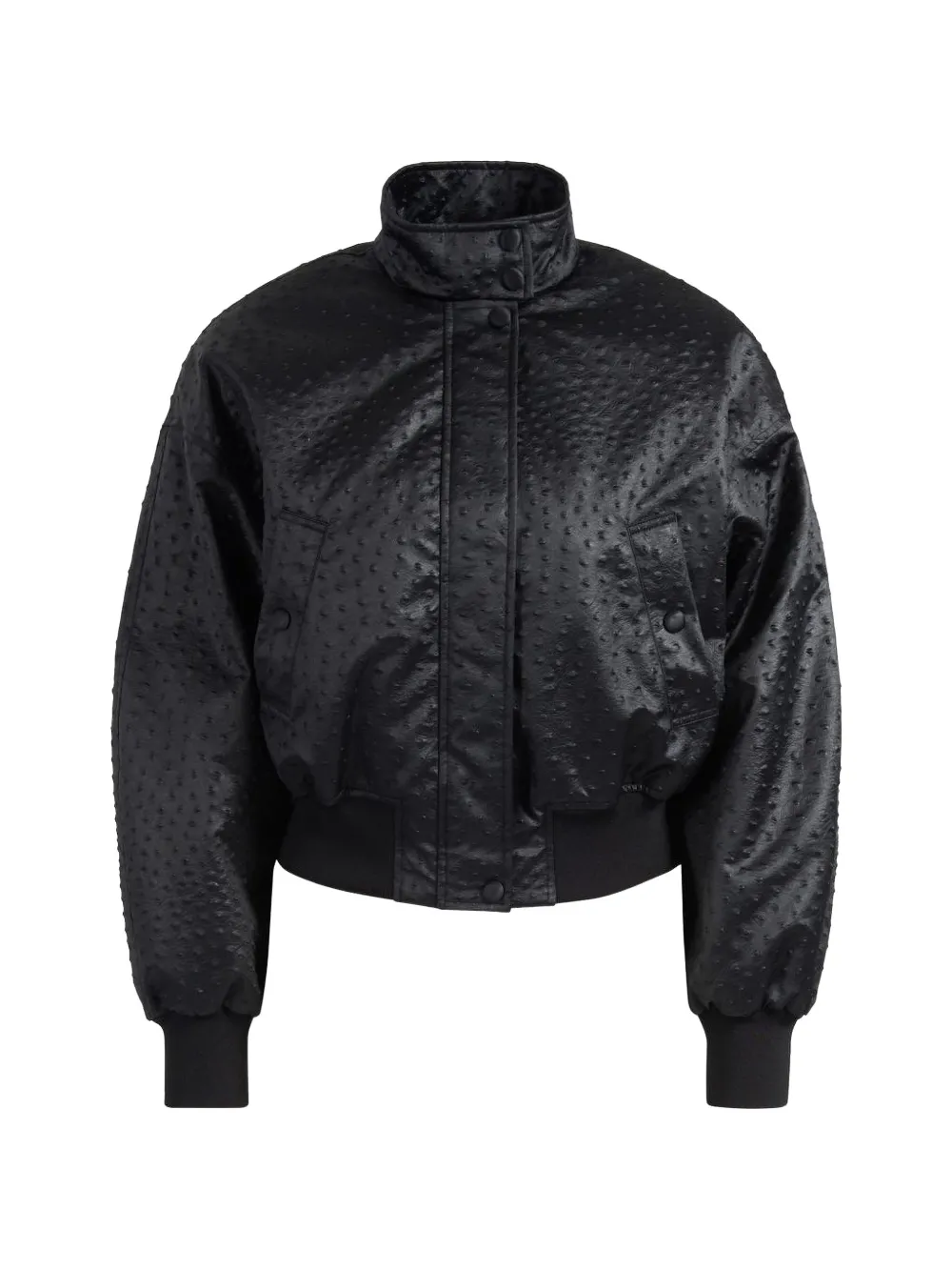 Elisabetta Franchi Bomberjacke mit Straußen-Effekt - Schwarz