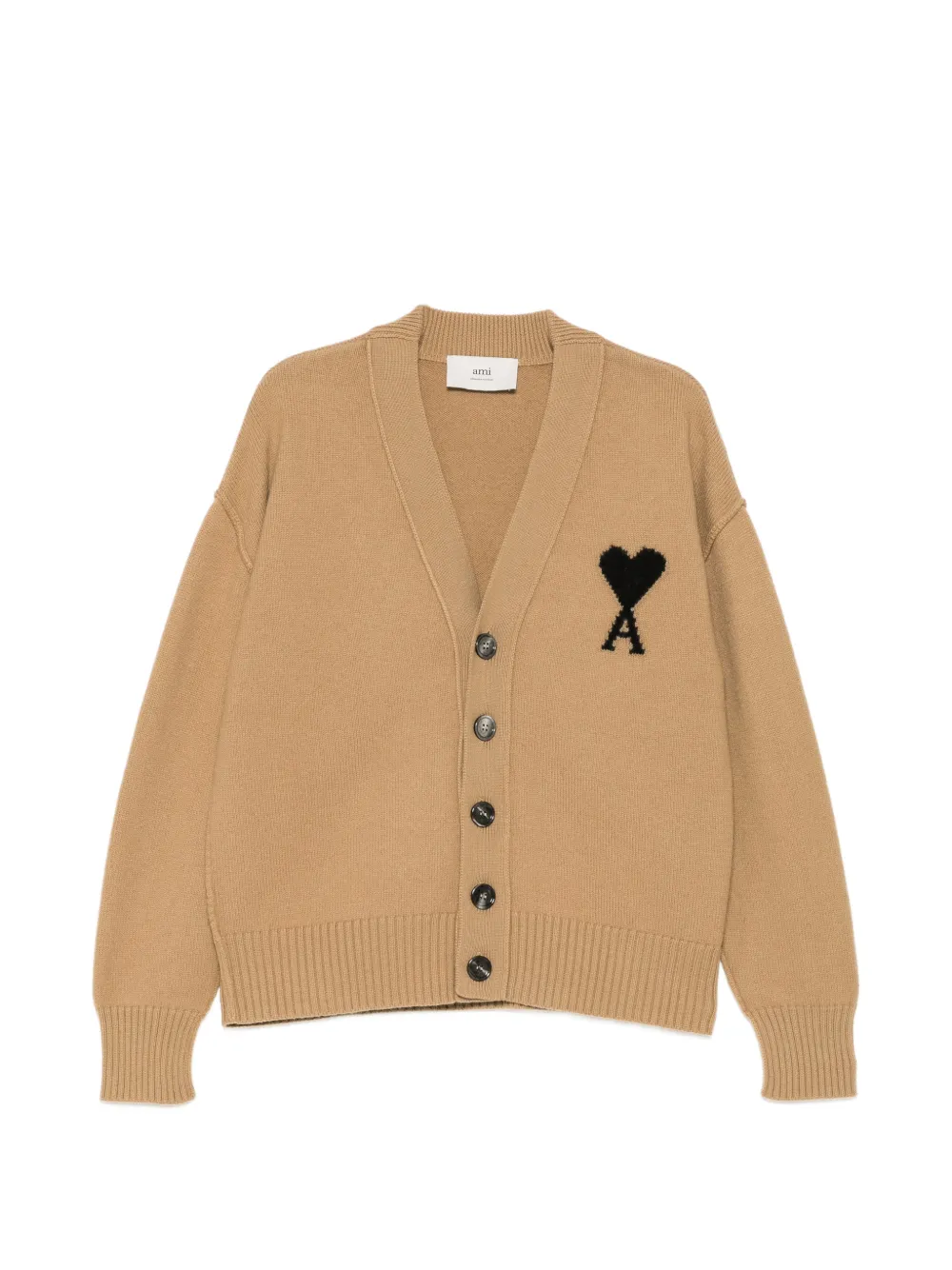 AMI Paris Ami de Coeur cardigan - Marrone
