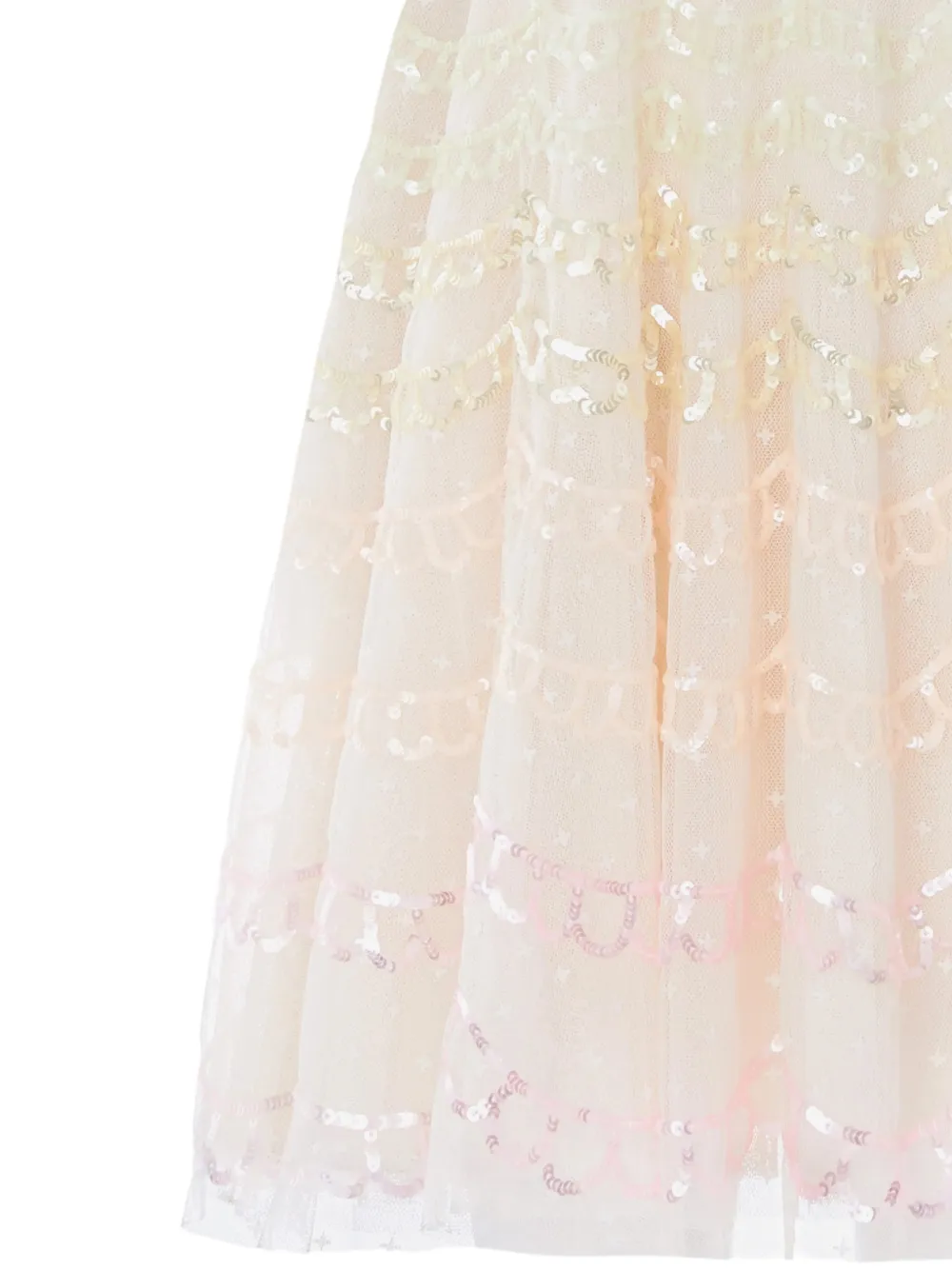 NEEDLE & THREAD KIDS Jurk verfraaid met pailletten Beige