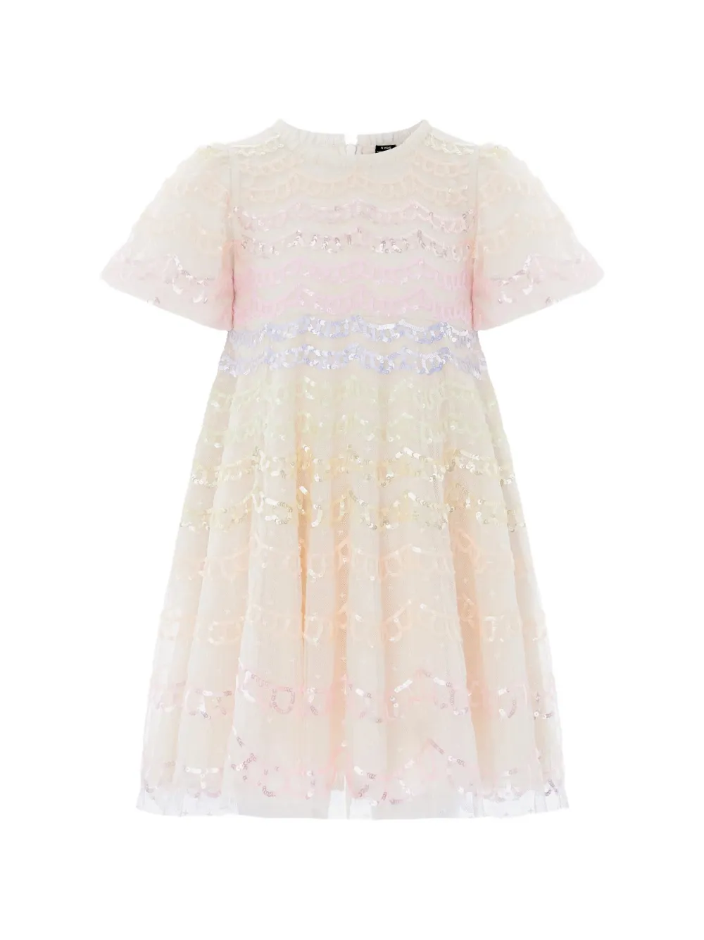 NEEDLE & THREAD KIDS Abito con ruches e paillettes - Toni neutri