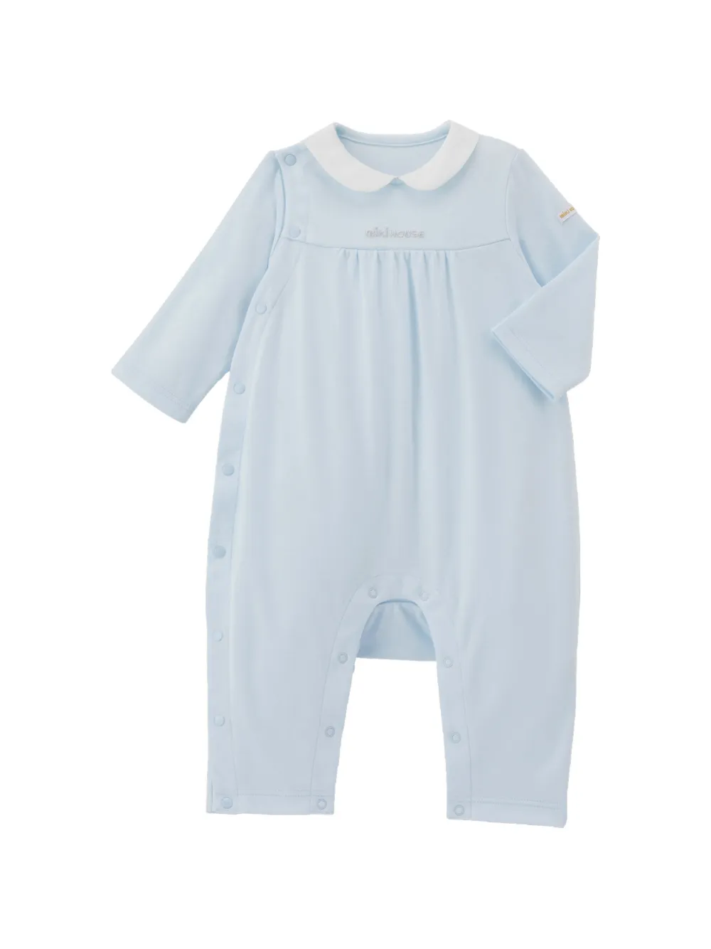 Miki House logo-embroidered coverall - Blu