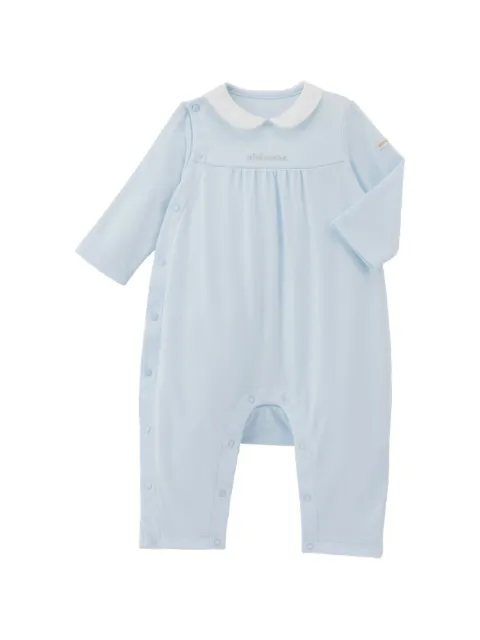 Miki House logo-embroidered coverall
