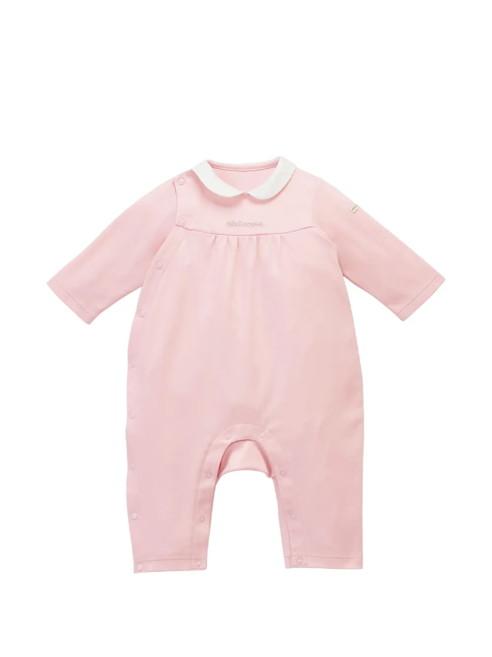 Miki House Peter Pan-collar embroidered coverall - Rosa