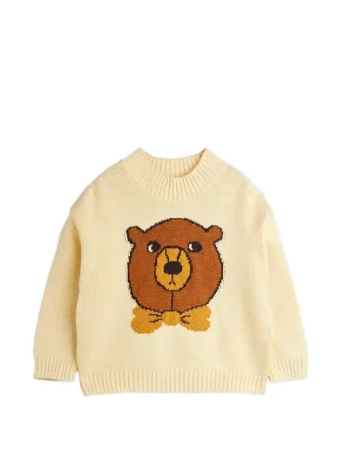 Mini Rodini bear-intarsia sweater