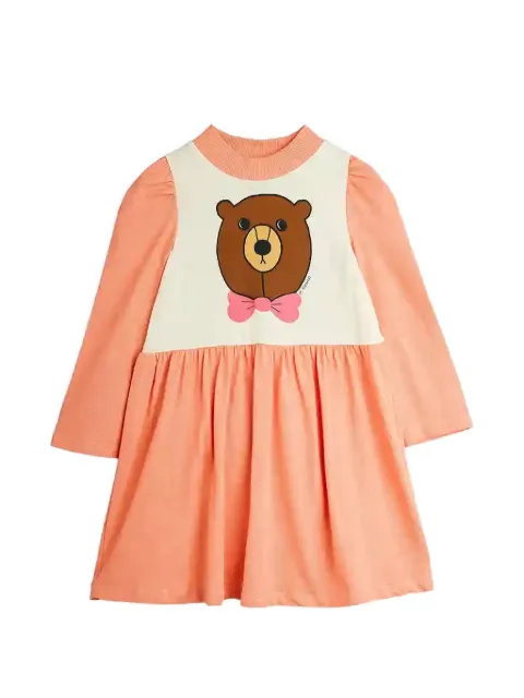 Mini Rodini bear-print long-sleeve dress