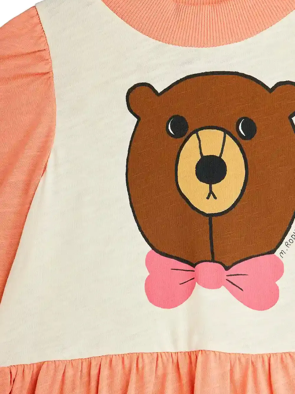 Mini Rodini Jurk met beren-print en lange mouwen Oranje