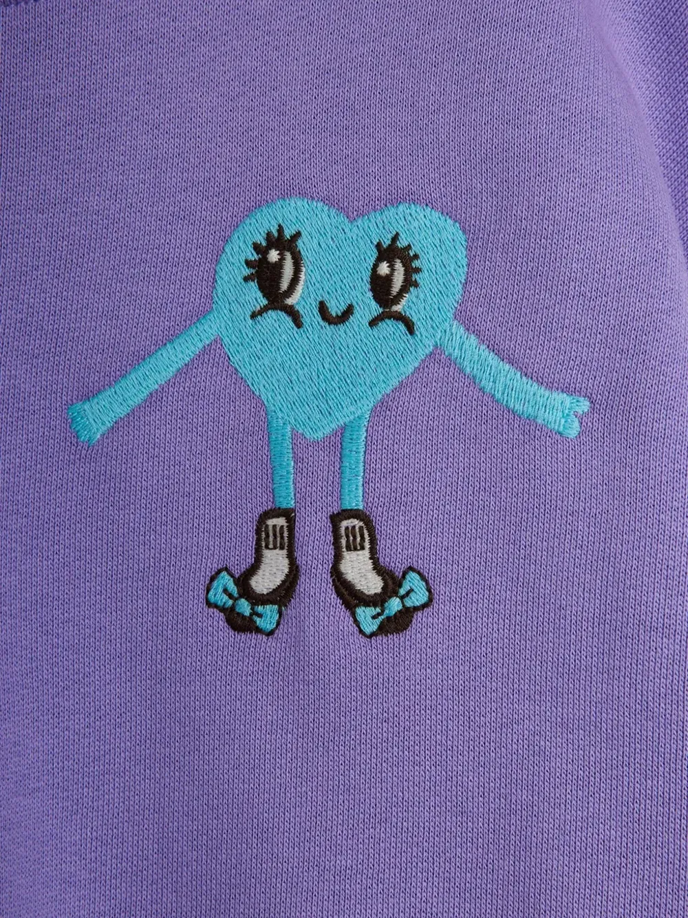 Mini Rodini Heart embroidered-cotton sweatshirt Paars