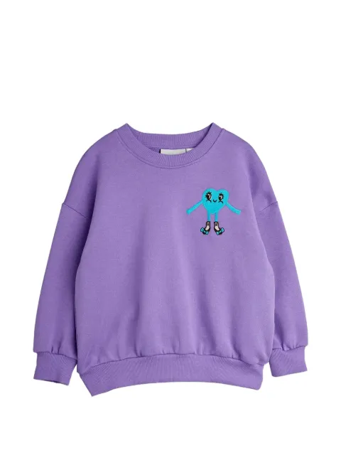 Mini Rodini Heart embroidered-cotton sweatshirt