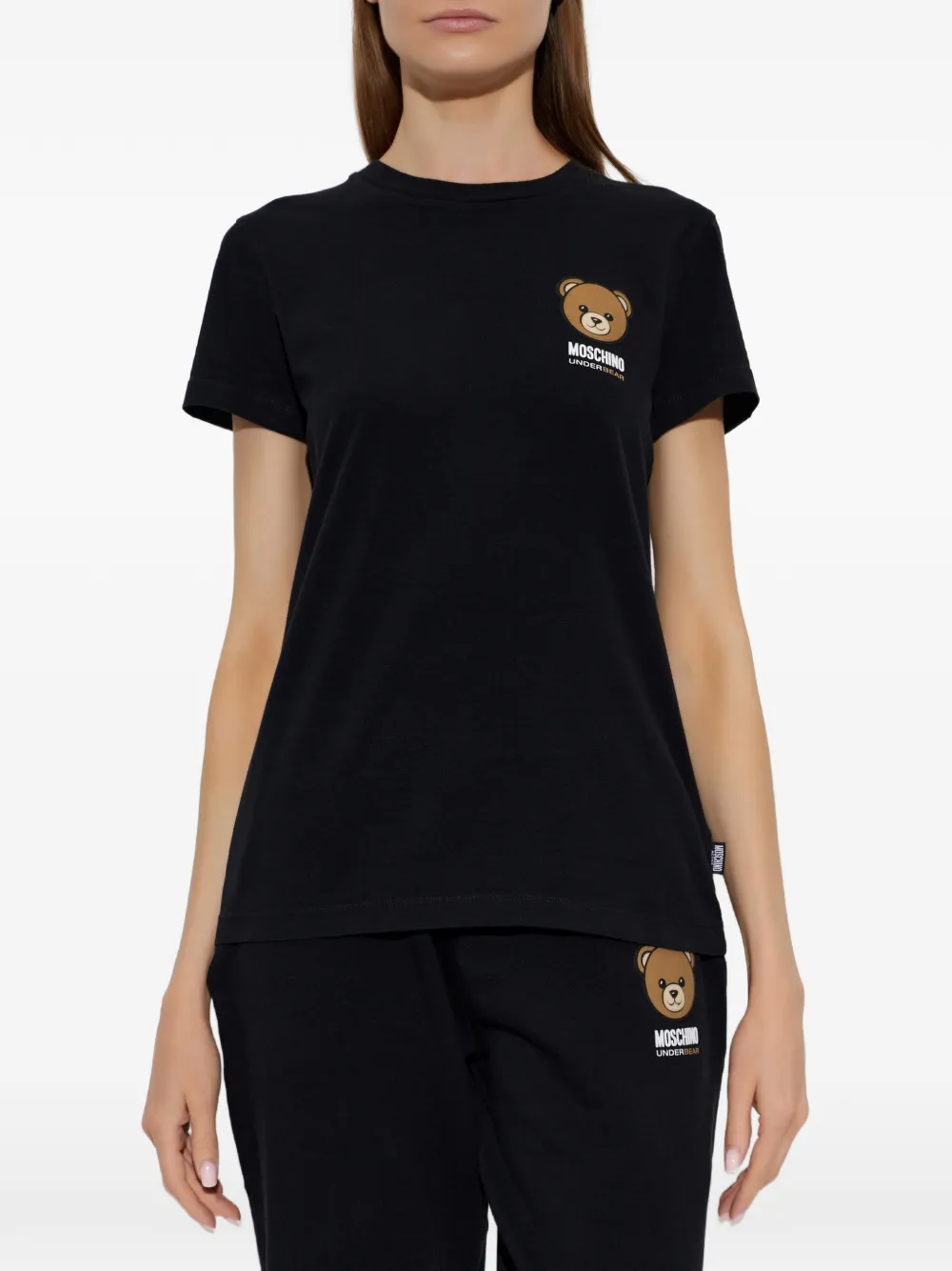 Moschino T-shirt met logoprint Zwart