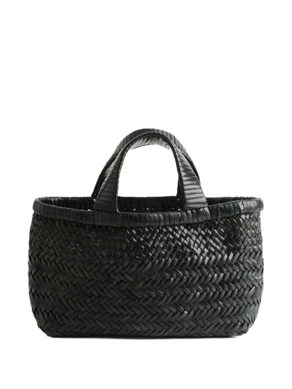 Manebi Sunset Woven Mini Tote Bag In Black