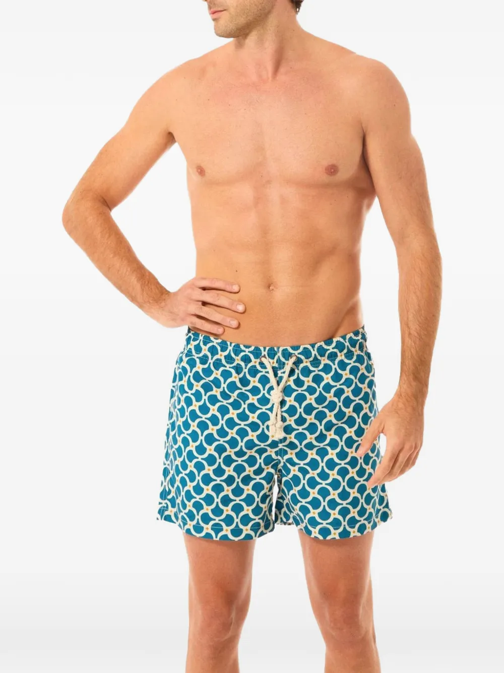 GASSA D AMANTE Zwembroek met geometrische print Blauw