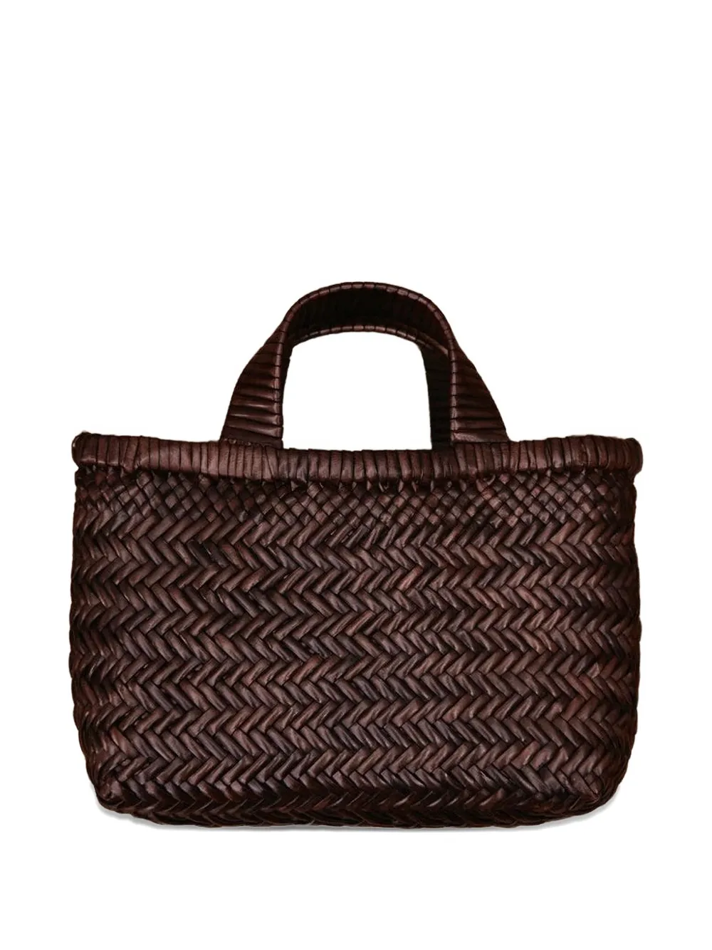 Manebi Sunset woven mini tote bag - Brown